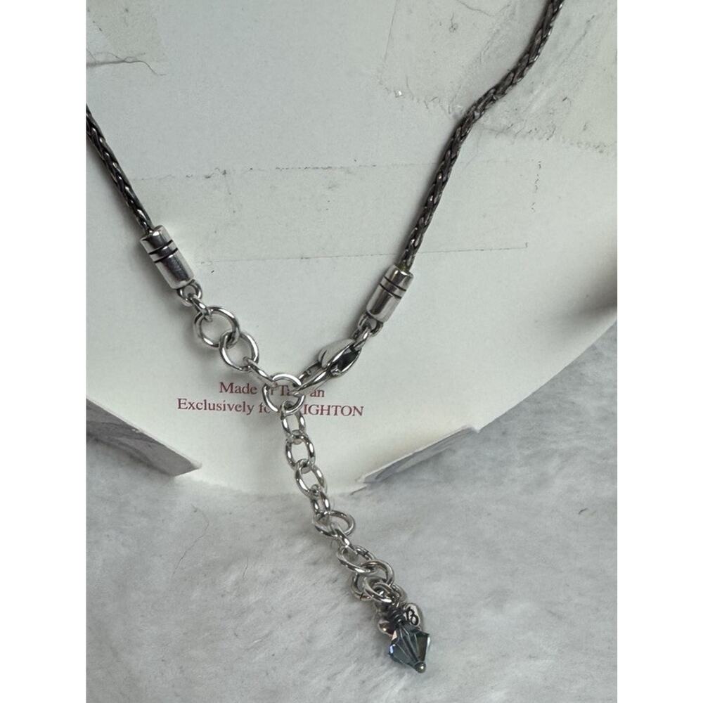 Brighton Cannes Necklace Blue Beaded Crystals & Silver Tone Charms 18" Adj. - Picture 3 of 8